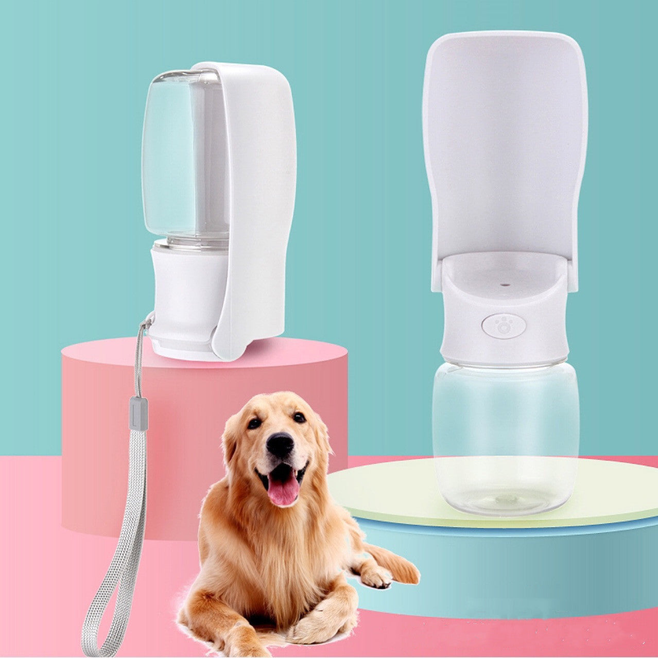 Portable Cat Dog Water Bottle Food Feeder Drinker Poop Dispenser 3 In 1 Leak-proof Multifunctional Dog Water Bottle Pet Products