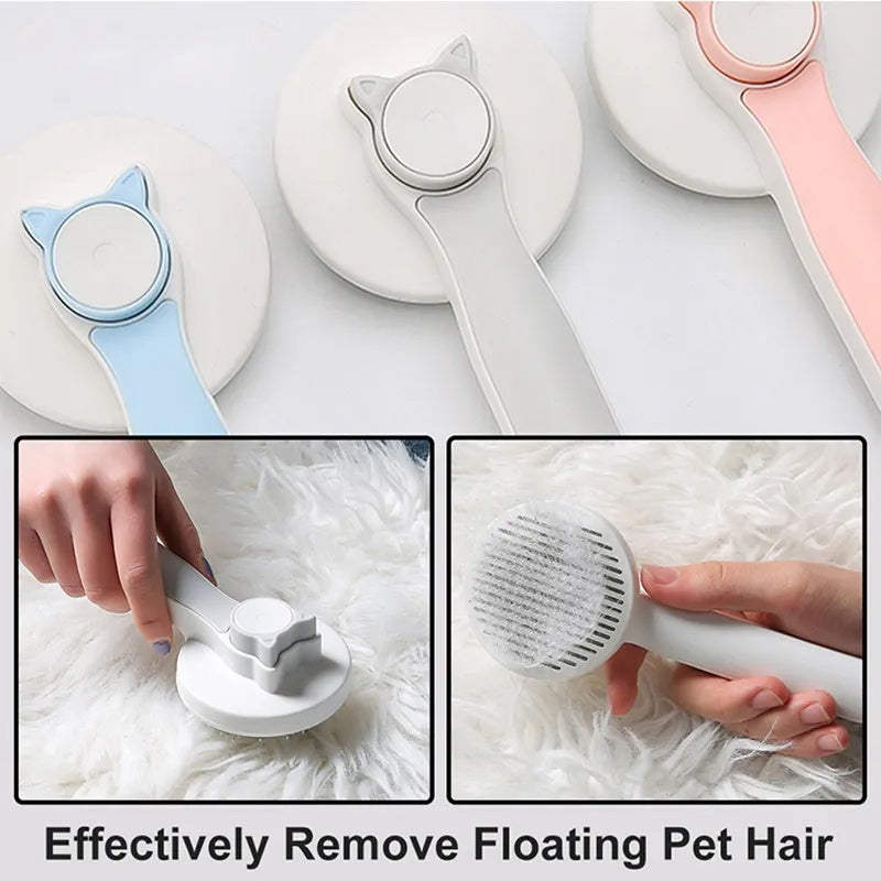 Cat and Dog Grooming Brush, Self Cleaning Slicker Brushes For Dogs Pet Hair Removal Comb Stainless Steel Needle Cat Brush Self Cleaning For Cats Dogs Hair Remover Scraper Pet Grooming Tool