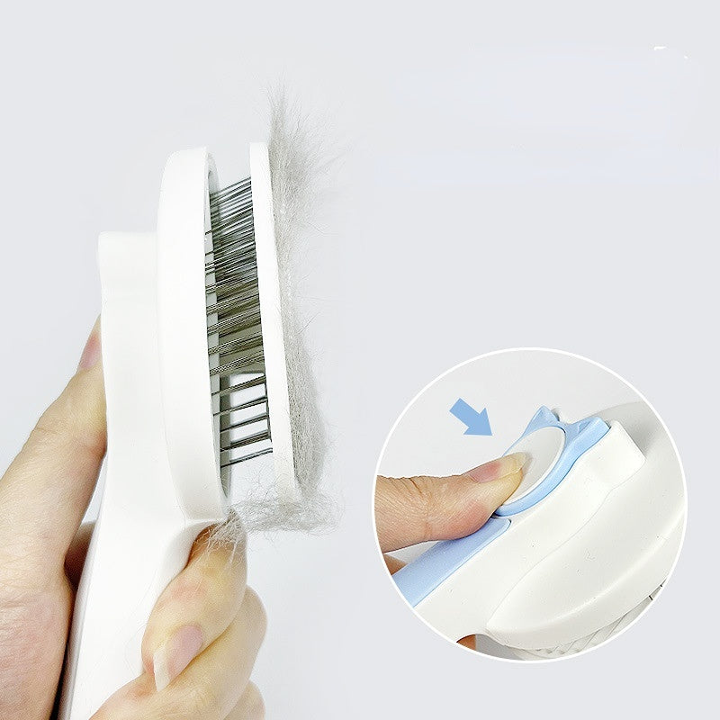 Cat and Dog Grooming Brush, Self Cleaning Slicker Brushes For Dogs Pet Hair Removal Comb Stainless Steel Needle Cat Brush Self Cleaning For Cats Dogs Hair Remover Scraper Pet Grooming Tool