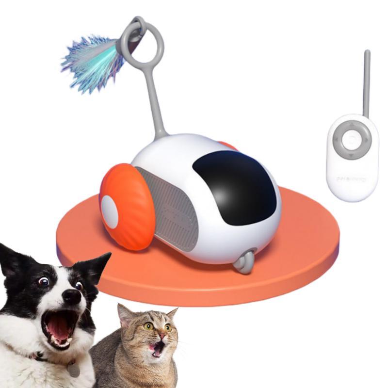 Exciting Interactive Dog and Cat Toy Car - Smart RemoteControl, Fun Feather Chase, Dynamic ElectricKitten Plaything For Active Exercise & Learningsmart Dogtoy Catrobot Toy Indoor Cattoy