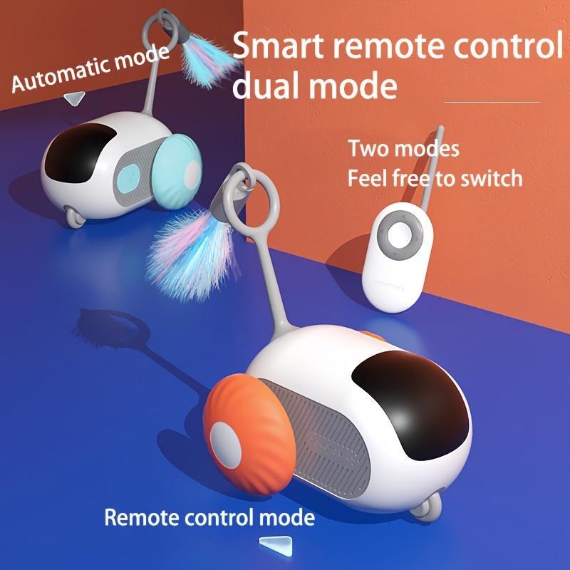 Exciting Interactive Dog and Cat Toy Car - Smart RemoteControl, Fun Feather Chase, Dynamic ElectricKitten Plaything For Active Exercise & Learningsmart Dogtoy Catrobot Toy Indoor Cattoy